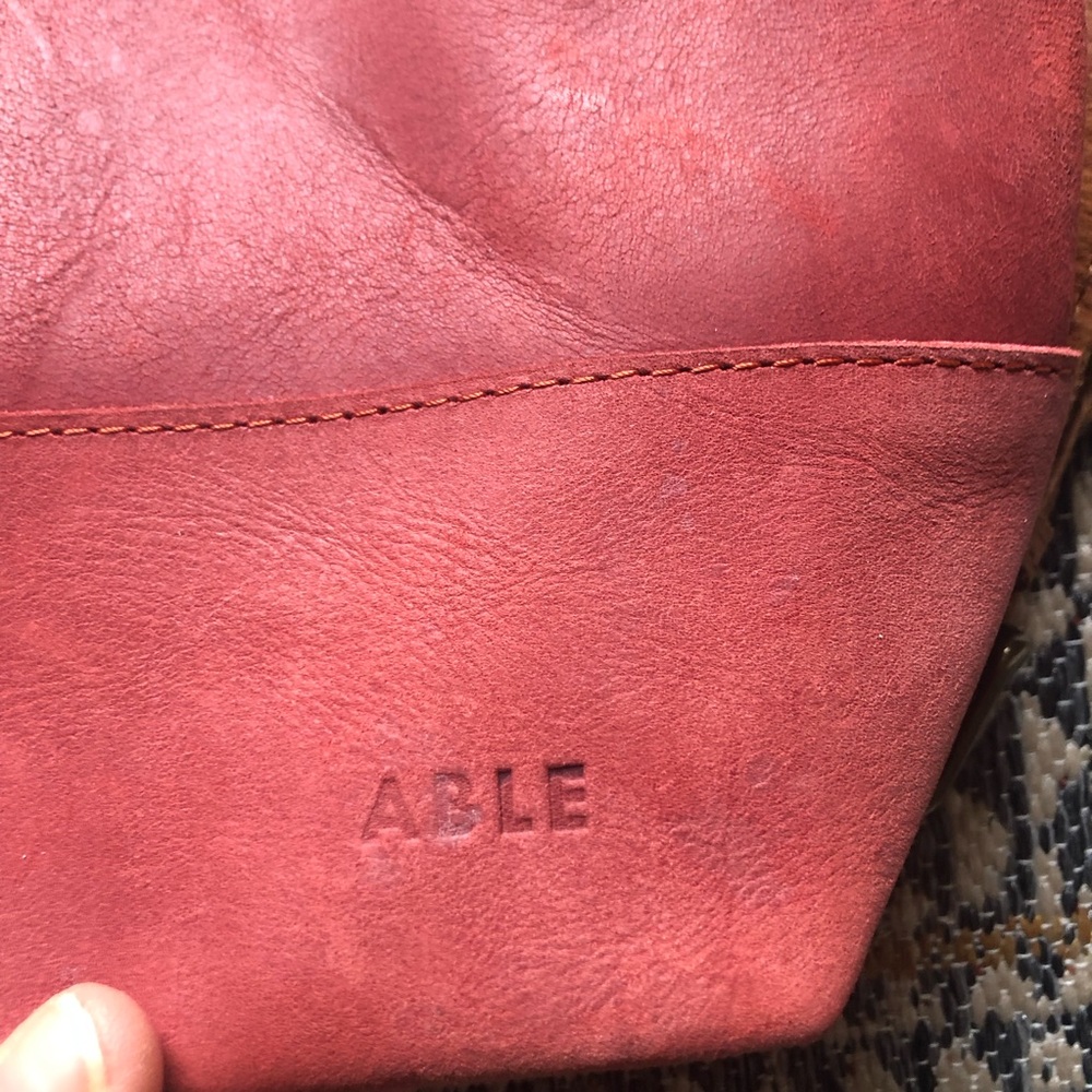 ABLE Brick Red Crossbody Crossbody Abrera Leather Handles - Picture 2 of 10